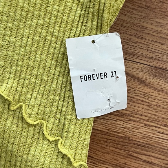 NWT forever 21 lime green neon maxi midi fitted stretchy skirt ribbed small - Picture 2 of 5